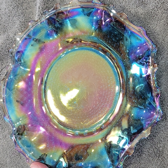 Vintage Blue Carnival Glass Hostess Plate!! - Picture 6 of 11